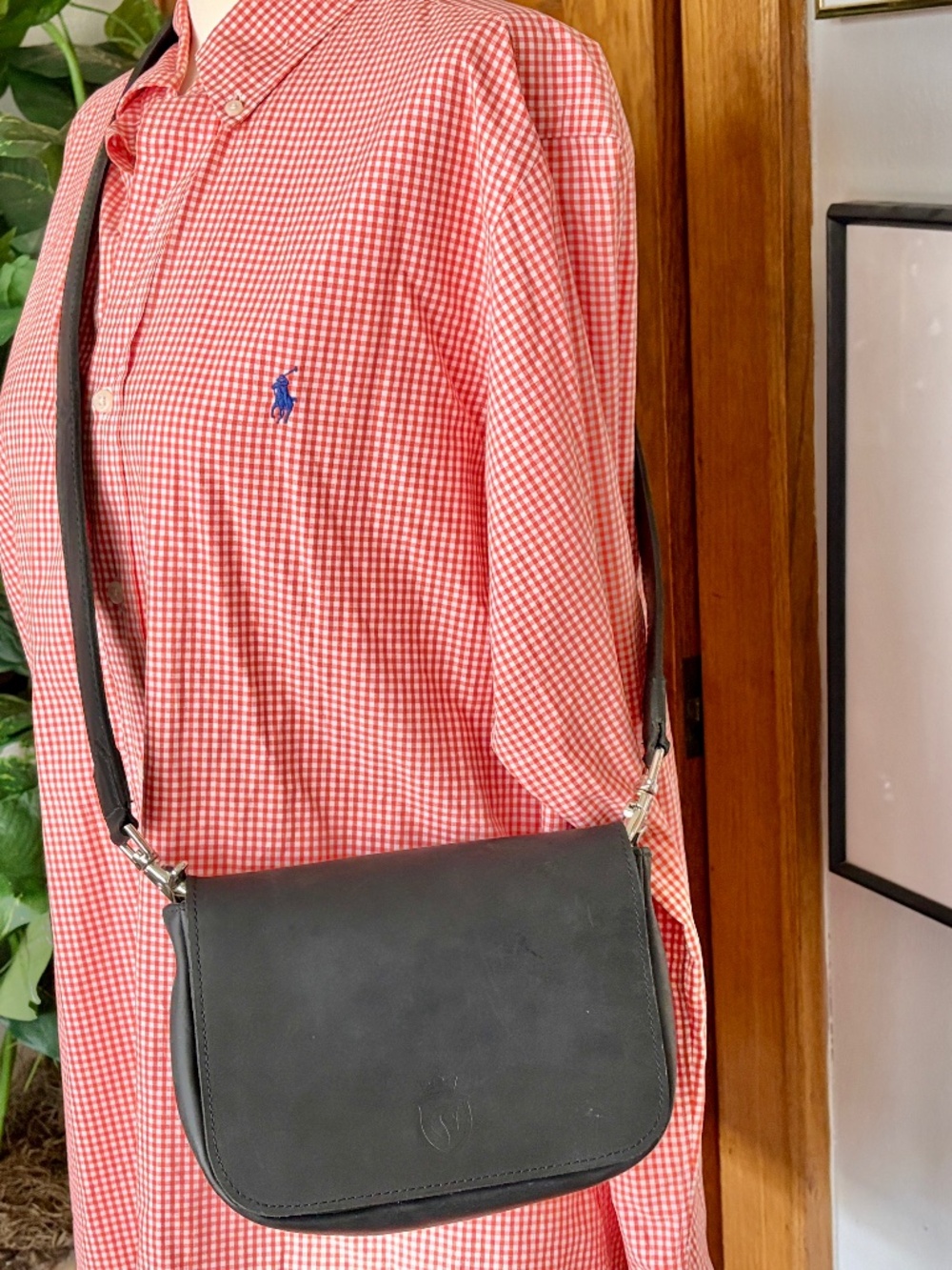 Saddle Club Black Leather Equestrian Pack Belt Mini Bag, Shoulder belt Strap